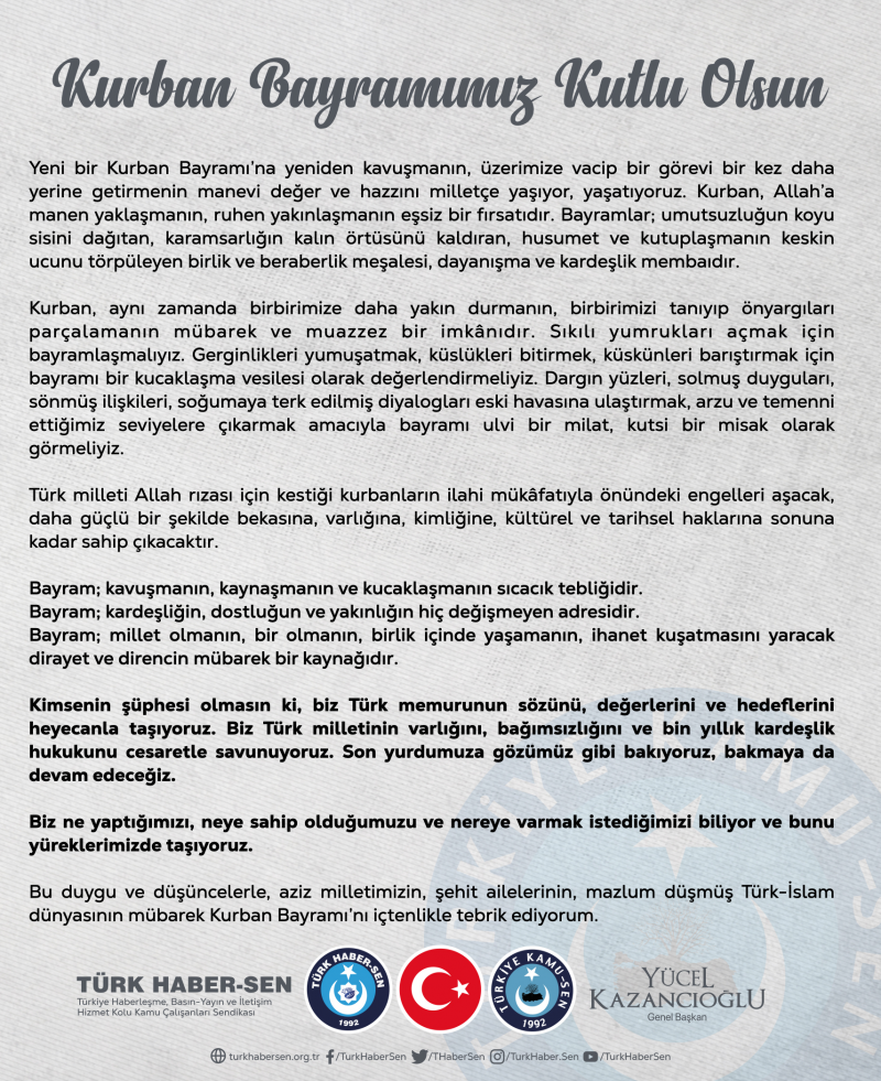 GENEL BAŞKANIMIZDAN BAYRAM TEBRİĞİ-1238
