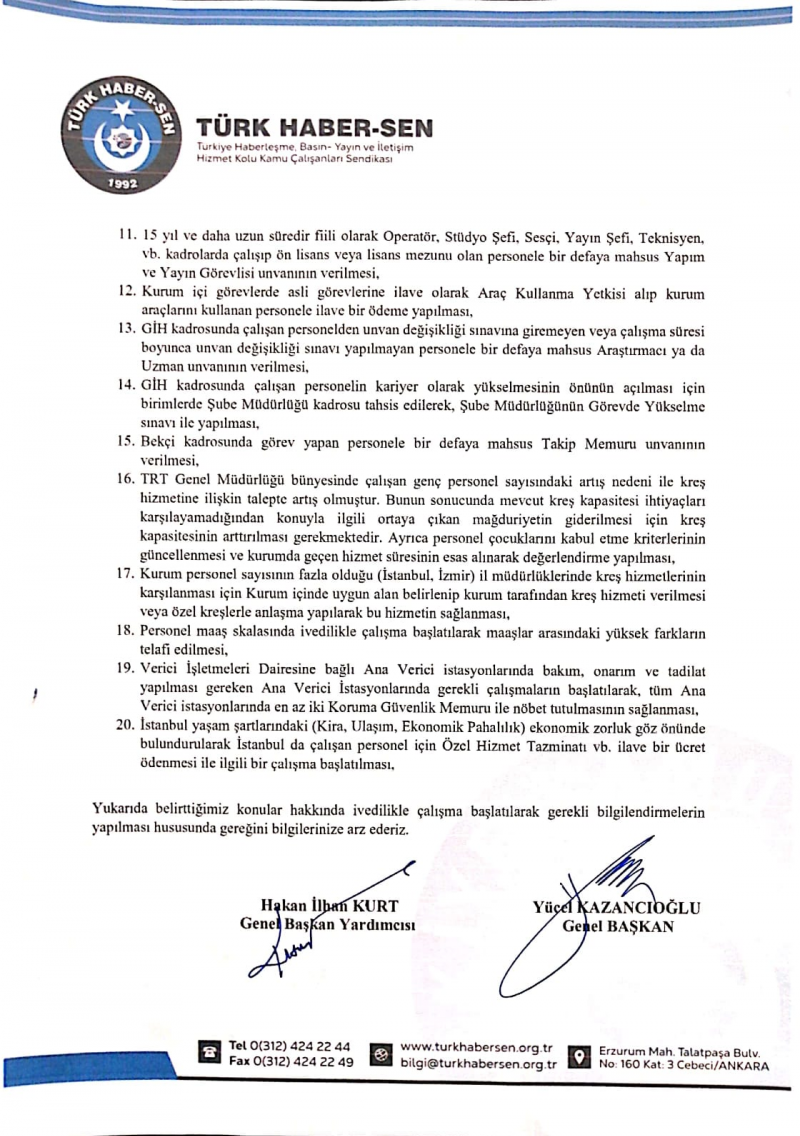 TRT'DE BAŞMÜHENDİS VE BAŞMİMAR KADROLARI HAYIRLI OLSUN-1366