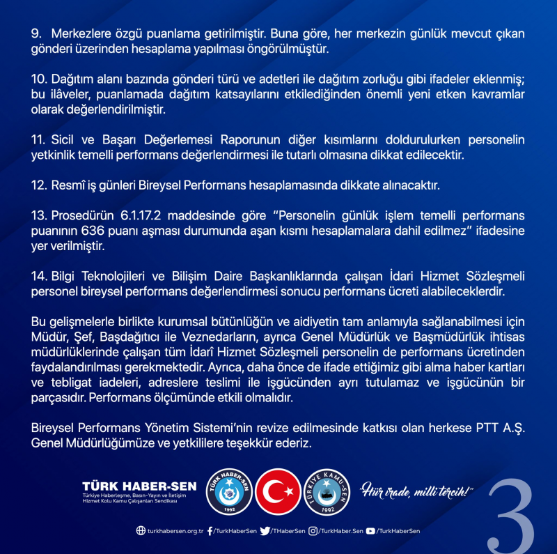 PTT A.Ş BİREYSEL PERFORMANS  YÖNETİM SİSTEMİ GÜNCELLENMİŞTİR-1519